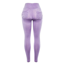 Load image into Gallery viewer, Scrunch Booty Leggings Mesh Panel Running Pant Wrinkle Leggings Yoga Pants With Pockets For Women Lift Butt Leggings Solid Color