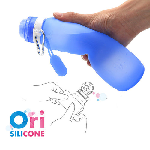 Food Level Silica Gel Solid Cup Foldable Travel Outdoors Plastic Water Bottle Action Cup 400ml Gift Water Drink My Gym Bottle