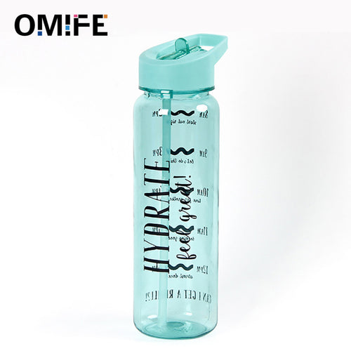 Omife 750ml Tritan Drink Water Bottle Sport Plastic Water Bottle with Straw BPA Free Fitness gourde For Water Jug Gym Drinkware