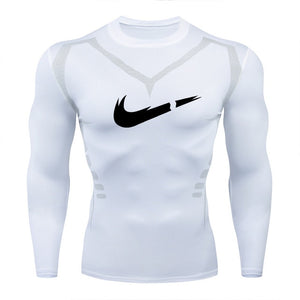 2019 new men's compression long-sleeved shirt men's tight-fitting T-shirt sports tights fitness gym training shirt brand