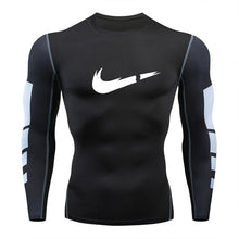 Load image into Gallery viewer, 2019 new men&#39;s compression long-sleeved shirt men&#39;s tight-fitting T-shirt sports tights fitness gym training shirt brand