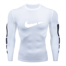 Load image into Gallery viewer, 2019 new men&#39;s compression long-sleeved shirt men&#39;s tight-fitting T-shirt sports tights fitness gym training shirt brand