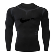 Load image into Gallery viewer, 2019 new men&#39;s compression long-sleeved shirt men&#39;s tight-fitting T-shirt sports tights fitness gym training shirt brand