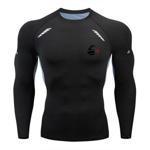 2019 new men's compression long-sleeved shirt men's tight-fitting T-shirt sports tights fitness gym training shirt brand