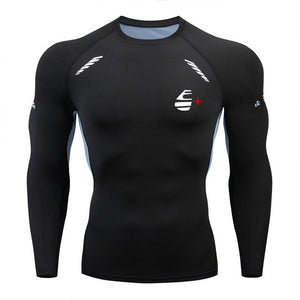 2019 new men's compression long-sleeved shirt men's tight-fitting T-shirt sports tights fitness gym training shirt brand