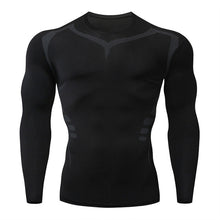 Load image into Gallery viewer, 2019 new men&#39;s compression long-sleeved shirt men&#39;s tight-fitting T-shirt sports tights fitness gym training shirt brand