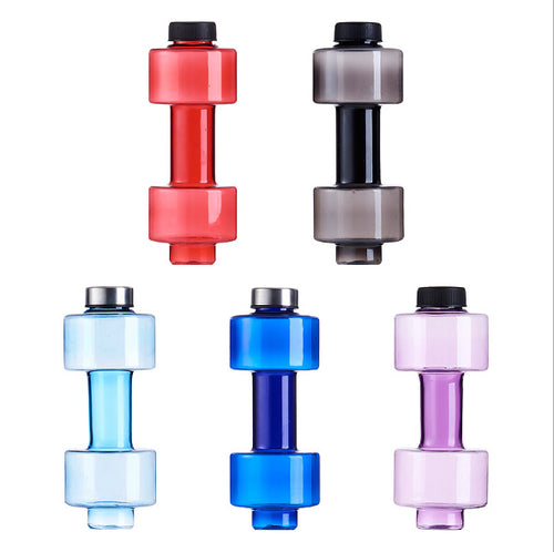 Dumbbell Plastic Bottle 550ML Sports Water Bottles Portable Leakproof Dumbbell Lose Weight Barbell Gym Fitness Equipment 6 Color