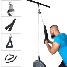 Load image into Gallery viewer, Fitness DIY Pulley Cable Machine Attachment System Arm Biceps Triceps Blaster Hand Strength Trainning Home Gym Workout Equipment