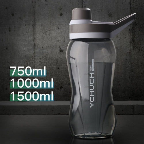 750/1000/1500ml Large Capacity  Water Bottle Food Grade Plastic Gym Sport Water Bottles Portable Cycling Drink Bottle