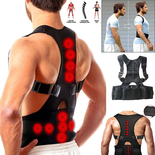 Brand new and high quality Adjustable Posture Support Brace Magnet Therapy Straps Back Neck Corrector Spine Support Brace