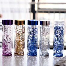 Load image into Gallery viewer, Behogar 600ml Double Layer Glitter Plastic Water Drinking Bottles for Sports Fitness Gym Exercise Travel School Office