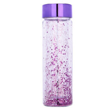 Load image into Gallery viewer, Behogar 600ml Double Layer Glitter Plastic Water Drinking Bottles for Sports Fitness Gym Exercise Travel School Office