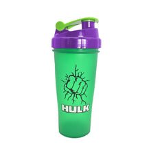 Load image into Gallery viewer, 600ML Super Heroes Shaker Bottle With Whisk Ball Sports Gym Whey Protein Powder Mixing Bottle Fitness Water Bottle BPA Free